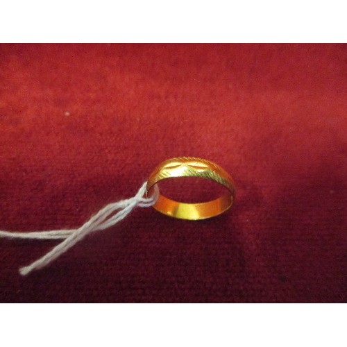 73C - 22CT GOLD WEDDING BAND SIZE O.5 WEIGHT 3.02GR