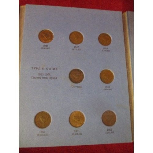 78A - COLLECTION OF BRITISH FARTHINGS 1937 TO 1956 IN COLLECTORS FOLDER - FULL SET WITH EXPLANATORY NOTES