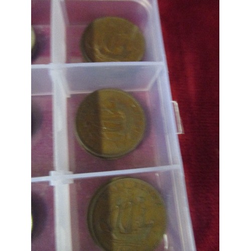 78B - BOX OF VARIOUS GEORGE VI COINS : 6 X HALF CROWNS, 9 X TWO SHILLINGS, 6 X SHILLINGS, 9 X SIXPENCE AND... 