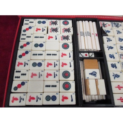 184B - VINTAGE MAH-JONG SET IN CASE WITH INSTRUCTION BOOKLET