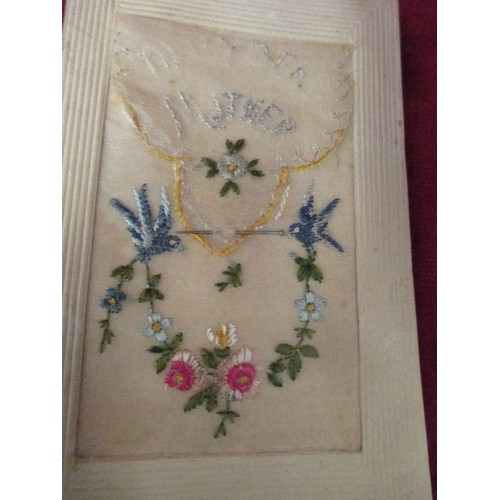 288A - 2 X WW1 EMBROIDERED POSTCARDS 