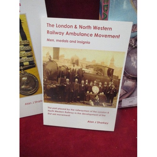 102 - MEDAL YEAR BOOK 2013 AND FOUR MEDAL GUIDES BY ALAN J SHARKEY