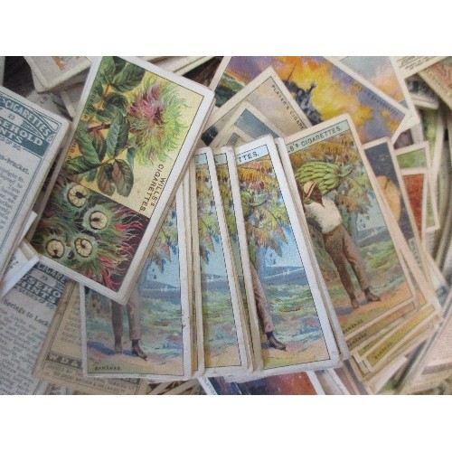 115 - BOX FULL OF VINTAGE CIGARETTE CARDS BY PLAYERS, WILLS ETC - OVER A THOUSAND IN TOTAL