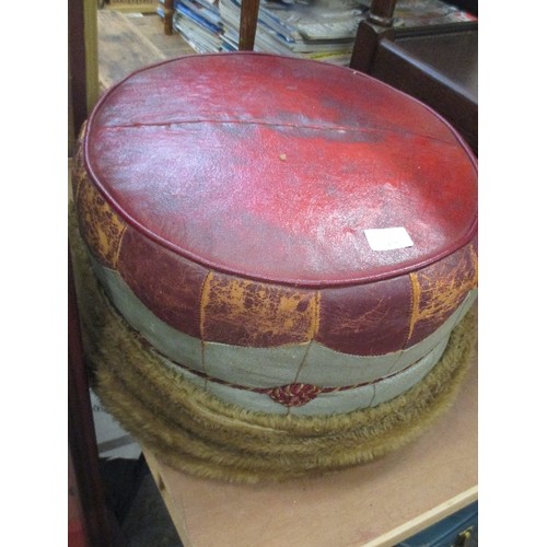 418 - MID CENTURY RETRO POUFFE WITH A LOOSE COVER