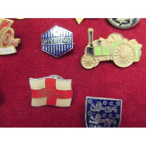 28 - COLLECTION OF VINTAGE ENAMEL PIN BADGES INCLUDING BRITISH RAIL, ARSENAL, PETERBOROUGH UNITED, 