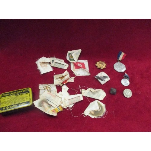 29 - MEDALS, BADGES AND SILKS, MOSTLY WW1 PERIOD, INCLUDING RARE SOMME DOVE OF PEACE, SILK FLAGS, LOYAL S... 