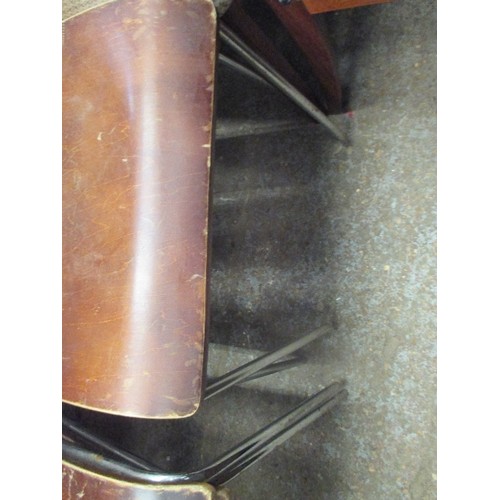 396 - SET OF FOUR RETRO BENTWOOD AND CHROME CHAIRS