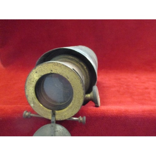 89 - ANTIQUE  BRASS LENS / PROJECT0R PROBABLY FOR MAGIC LANTERN - 24CM , DIA 10CM AT WIDEST