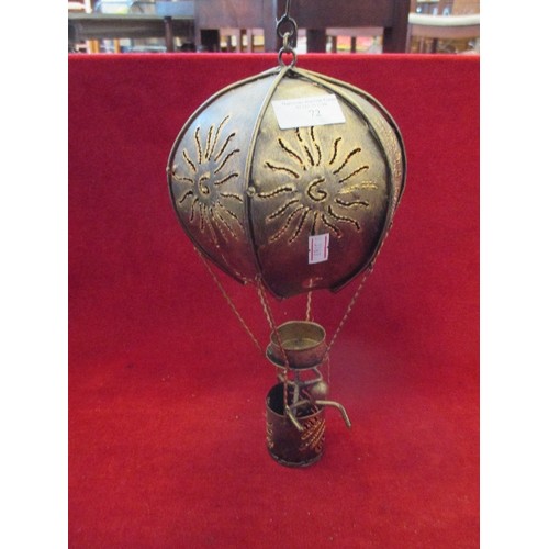 72 - METAL HOT AIR BALLOON CANDLE HOLDER