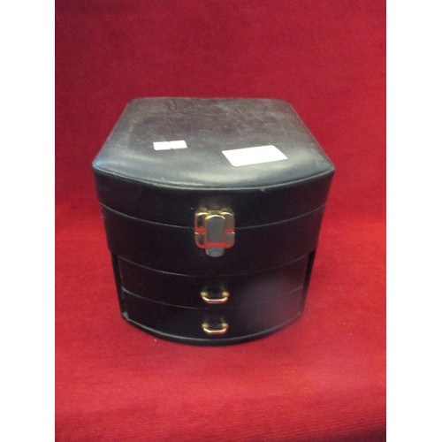 73 - JEWELLERY BOX WITH DRAWERS & LIFT TOP