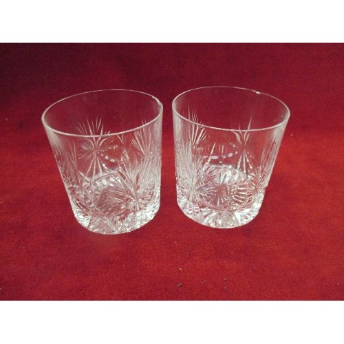 81 - BOXED EDINBURGH CRYSTAL WHISKY TUMBLERS STAR OF EDINBURGH