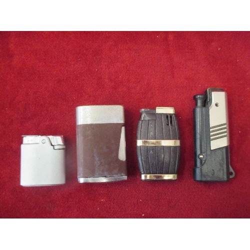 8 - FOUR VINTAGE CIGARETTE LIGHTERS INCLUDING TWO BY RONSON