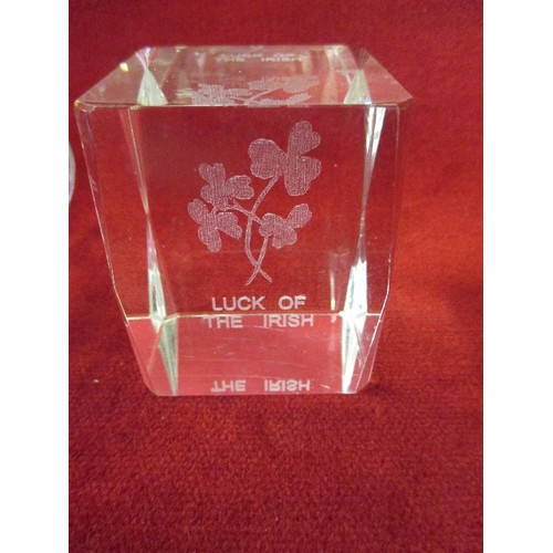 SELECTION OF GLASS INC CAITHNESS BOWL WITH BLACK AND WHITE STRIPE, GUERNSEY GLASS PAPERWEIGHT, MURAN