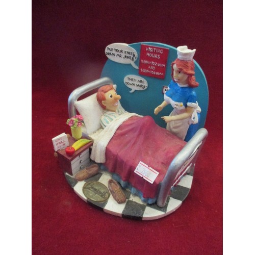 81 - BAMFORTH ORIGINAL, LIMITED EDITION PIECE, SAUCY 'NURSE WITH PATIENT' APPOX 14CM H.