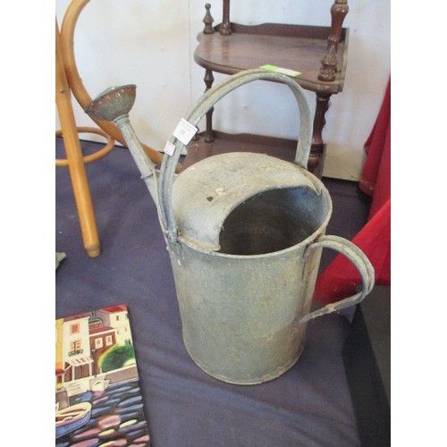 103 - LARGE VINTAGE GALVANISED WATERING CAN. APPROX 50CM H, INC HANDLE. COMPLETE WITH SPRINKLER ATTACHMENT... 