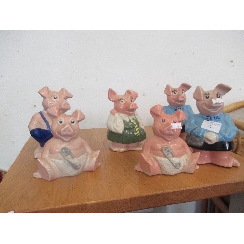 122 - NAT WEST PIGGY BANK FAMILY. 6 FIGURES.