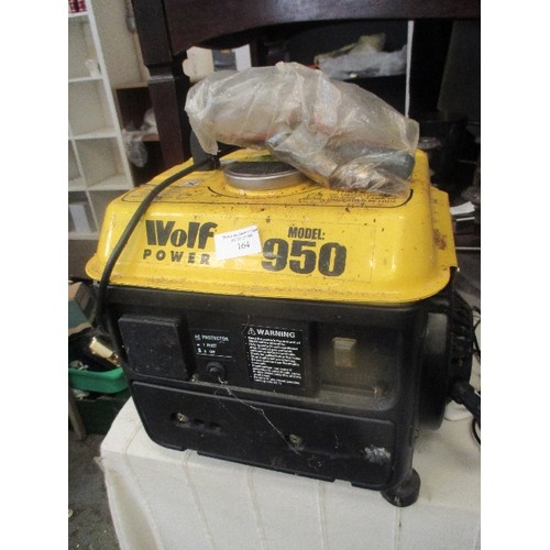 164 - WOLF POWER PETROL GENERATOR. MODEL 950.