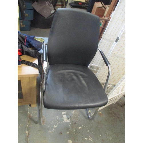 265 - CHROME CHAIR WITH BLACK VINYL SEAT AND BACK