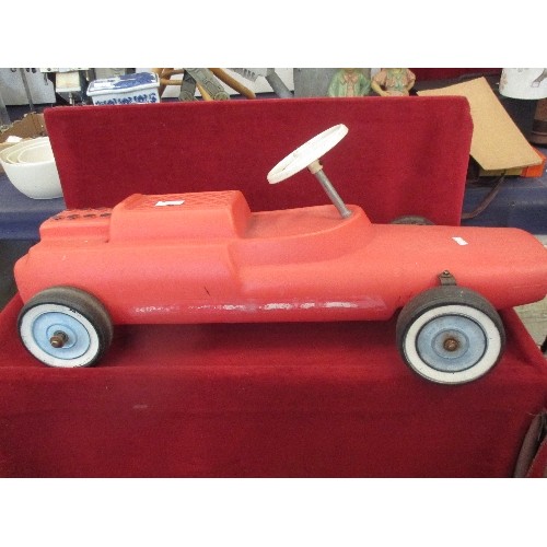 232 - 1960'S CHILDS RED RIDE ON RACING CAR