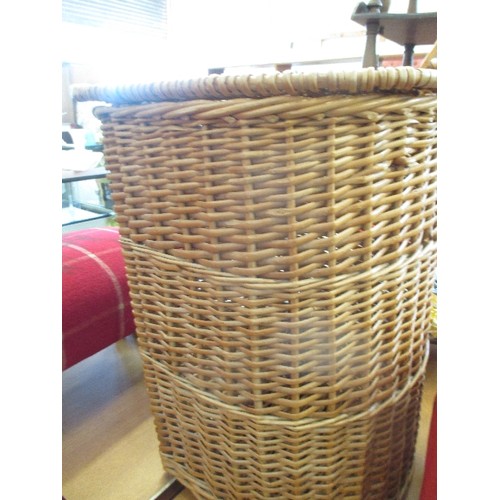 239 - WICKER LAUNDRY BASKET