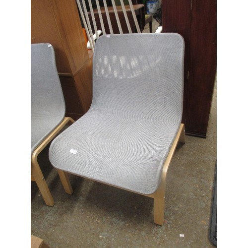 353 - PAIR OF IKEA NOLMYRA MESH COVERED CHAIRS ON BENTWOOD FRAMES