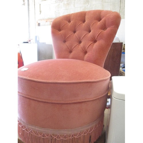 304 - BEDROOM CHAIR IN PINK VELOUR FABRIC