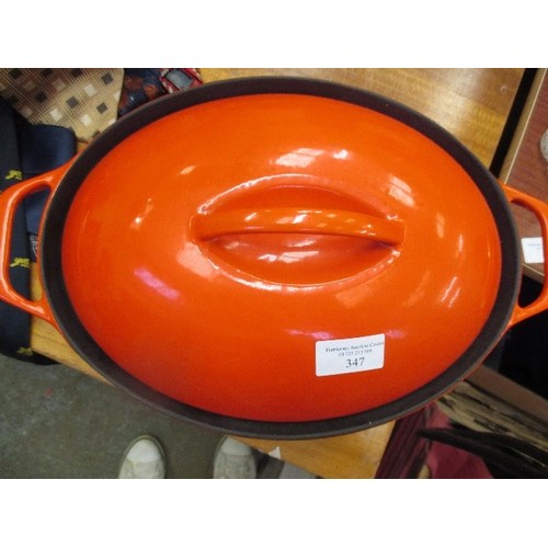 347 - COLORCAST OF WATERFORD IRELAND COOKING POT - LE CREUSET STYLE