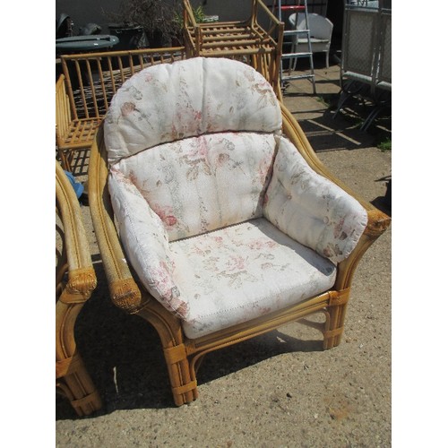 445 - 2 LARGE CONSERVATORY CANE CHAIRS