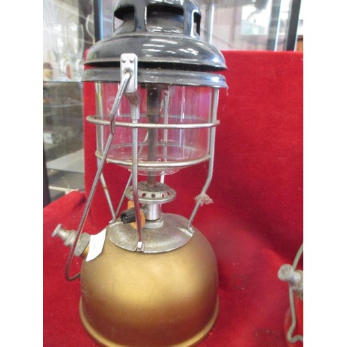 64 - VINTAGE TILLEY LAMP WITH PYREX GLASS SHADE