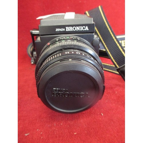 20 - VINTAGE JAPANESE ZENZA BRONICA ETRsi ROLL FILM CAMERA WITH 75MM, F2.8 LENS