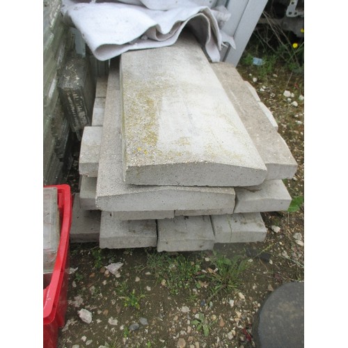 473 - QUANTITY OF COPING STONES FOR A BRICK WALL ( 12 60CM X 16CM AND 2 90CM X 31CM)