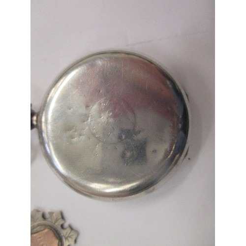 37 - SILVER POCKET WATCH. DIAL & MOVEMENT MARKED H.J. NORRIS, LONDON 1886 HALLMARK. WITH SILVER HALLMARKE... 