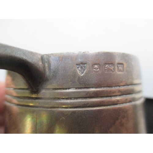 33 - STERLING SILVER CHRISTENING MUG WITH INITIALS AND DATE 1947, BIRMINGHAM HALLMARK 1946 - 158 GRAMS