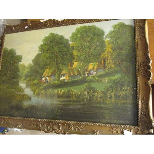 122 - LARGE 20TH CENTURY OIL PAINTING ON CANVAS OF COUNTESS WEAR, DEVON SIGNED BY THE ARTIST MALCOLM GEARI... 