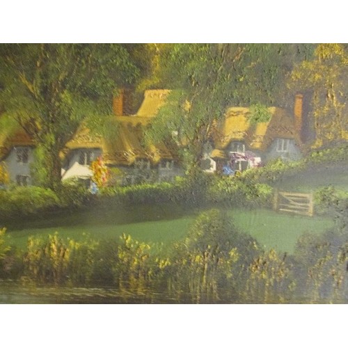 122 - LARGE 20TH CENTURY OIL PAINTING ON CANVAS OF COUNTESS WEAR, DEVON SIGNED BY THE ARTIST MALCOLM GEARI... 