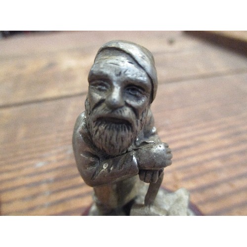 11 - SET OF FOUR PEWTER WORKING GNOME FIGURES BY 