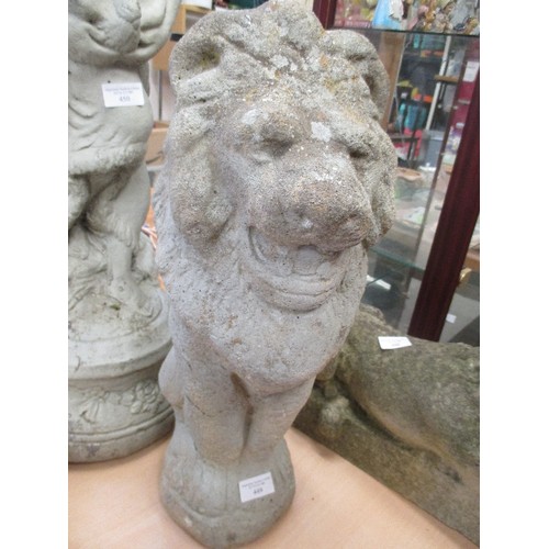 449 - CONCRETE GARDEN LION SCULPTURE - 55CM