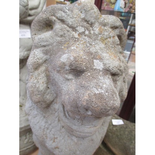 449 - CONCRETE GARDEN LION SCULPTURE - 55CM