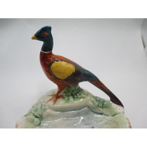 18 - BESWICK POTTERY PHEASANT AND POND PIN DISH - 9CM H, SMALL CHIP TO UNDERSIDE OF BASE RIM