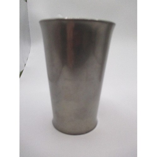 44 - PAIR OF SMALL TUMBLERS BY CONRAD FELIX MULLER BASEL FRINZINN PEWTER WITH ART DECO  DESIGN GERMAN HEL... 