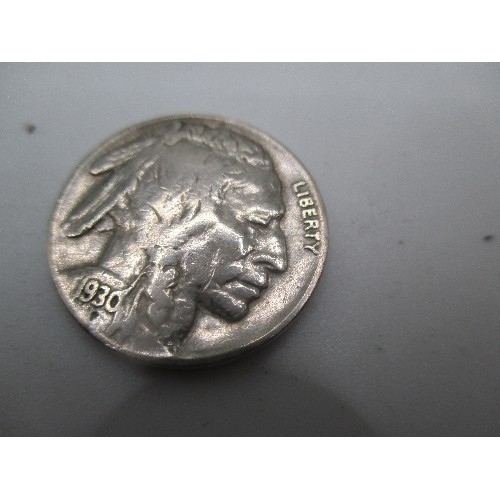 98D - 1930 USA BUFFALO FIVE CENTS COIN