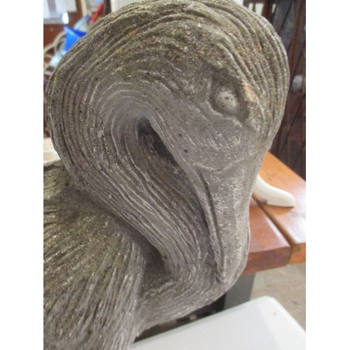 449A - HERON CONCRETE GARDEN ORNAMENT. 54CM H.