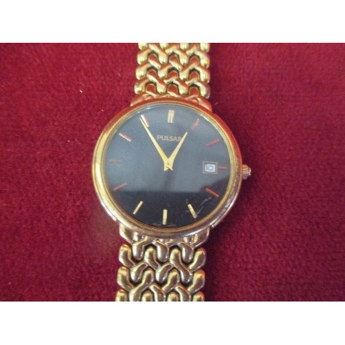 39 - LOVELY VINTAGE GOLD PLATED PULSAR GENTS WATCH