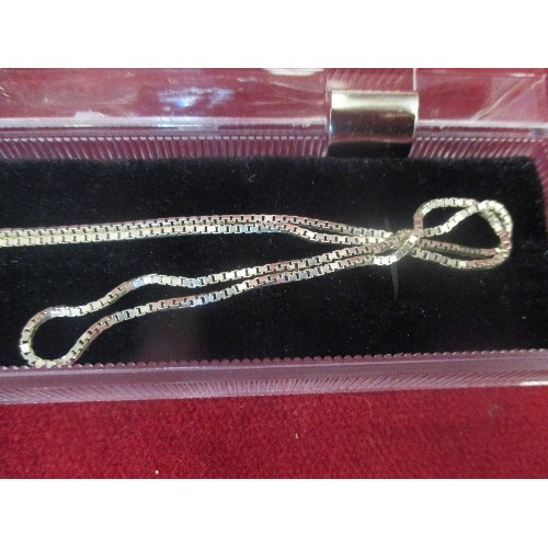 43 - SOLID SILVER BOX CHAIN 27 INCHES LONG