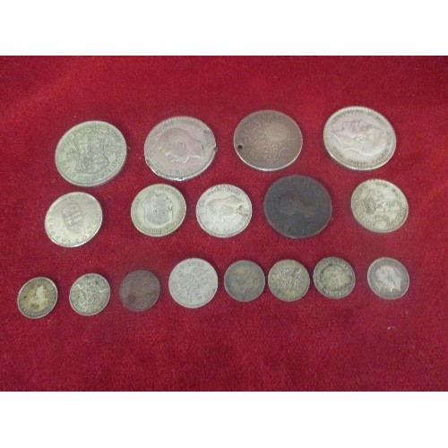 45 - NUMBER OF SILVER COINS MAINLY BRITISH