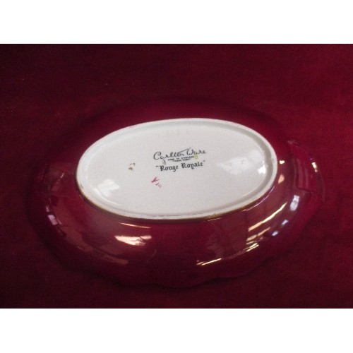 14 - CARLTON WARE ROUGE ROYALE CREAM JUG AND SANDWICH TRAY.