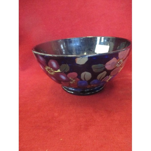 21 - ROYAL STANLEY WARE (COLCLOUGH & CO) JACOBEAN PATTERN CLEMATIS BOWL - C 1920 - GOOD COND BUT SOME CRA... 