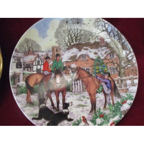 95 - 4 COLLECTORS LIMITED EDITION PLATES, INCLUDES WEDGEWOOD & ROYAL DOULTON. ALONG WITH A FRAMED CREST '... 