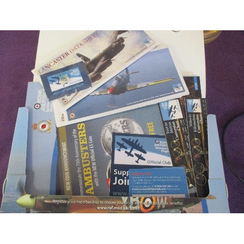 92 - ROYAL AIRFORCE MEMORIAL FLIGHT CLUB, FOLDER [SIGNED BY PILOT] OF ITEMS.