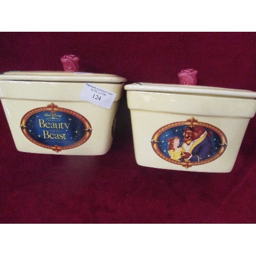 124 - A PAIR OF WALT DISNEY'S BEAUTY & THE BEAST BUTTER DISHES. NEW.